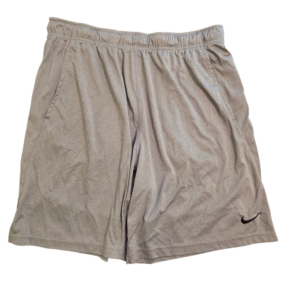Nike Mens Dri-FIT Athletic Shorts XL Heather Sage Grey Training Basketball